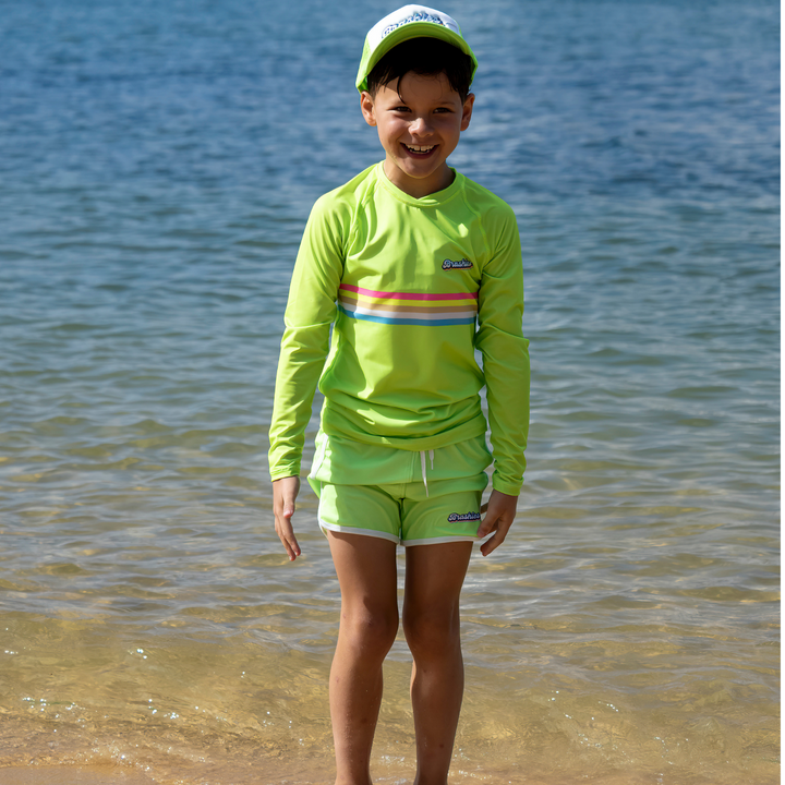 Brashies Rainbow Beach rash vest – colourful and sun-safe swimwear