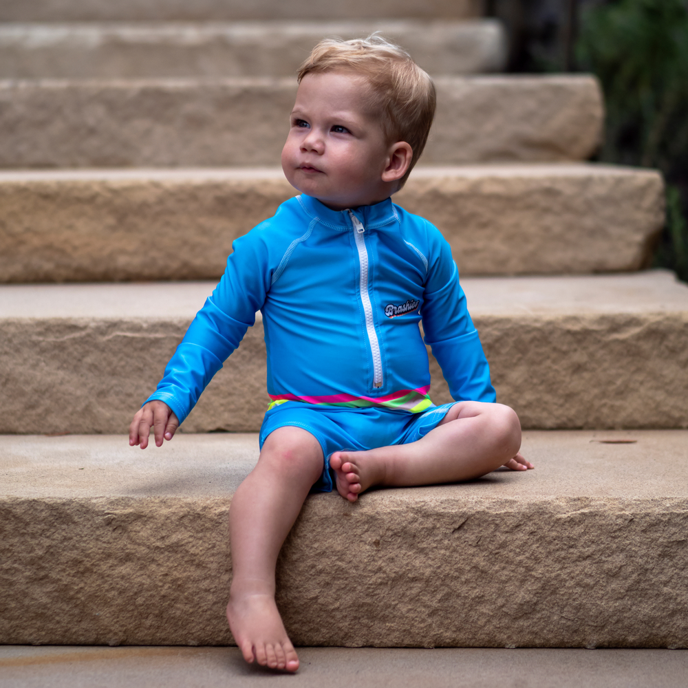 High-visibility toddler one-piece swimwear
